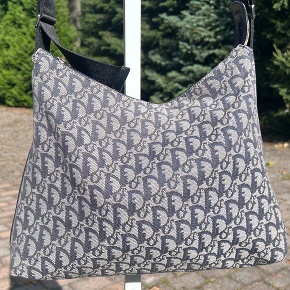 Vintage Christian Dior trotter blue crossbody shoulder bag - Picture 10 of 13